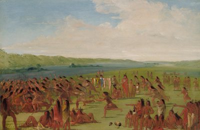 Ballspill av kvinnene, Prairie du Chien, 1835-1836. av George Catlin