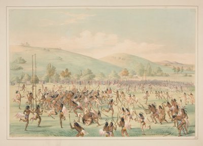 Ballspill, pl. 23 fra North American Indian Portfolio av George Catlin