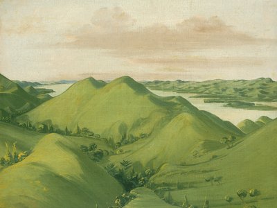 Vakre Grassy Bluffs, 110 Miles ovenfor St. Louis, 1832. av George Catlin