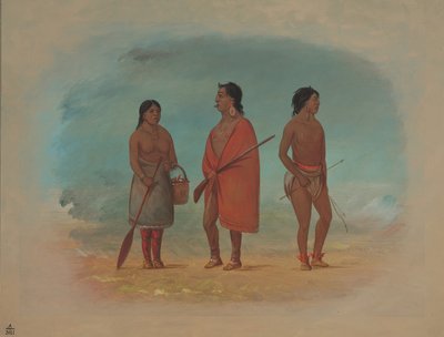 Botocudo-sjef, hans kone og en ung mann, 18541869. av George Catlin