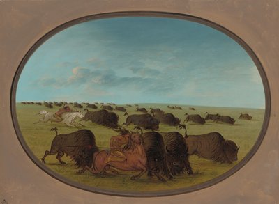 Buffalo Chase, med ulykker, 18611869. av George Catlin
