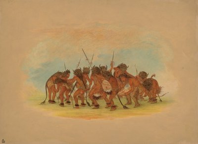 Buffalo Dance - Mandan, 1861. av George Catlin