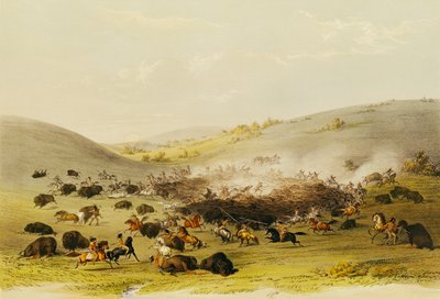 Buffalo Hunt, Surround, ca. 1832 av George Catlin