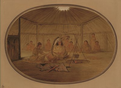 Catlin feiret av Mandan-sjefen, 18611869. av George Catlin