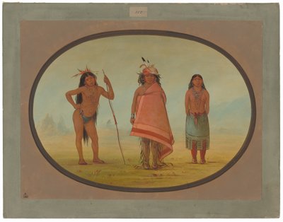 Cochimtee-sjef, hans kone og en kriger av George Catlin