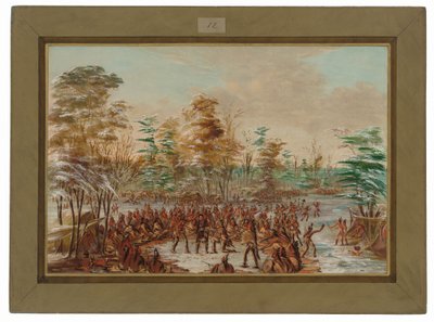 De Tonty ber om fred i den irokesiske landsbyen. 2. januar 1680 av George Catlin