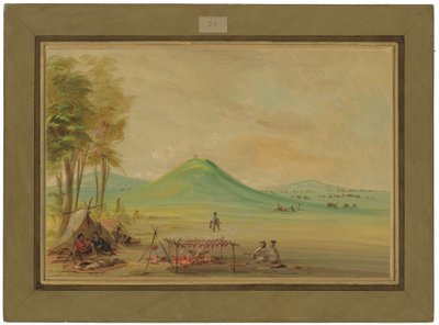 Ekspedisjon i leir på en prærie i Texas. April 1686 av George Catlin