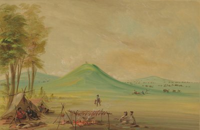 Ekspedisjon leiret på en Texas Prairie. april 1686, 18471848. av George Catlin