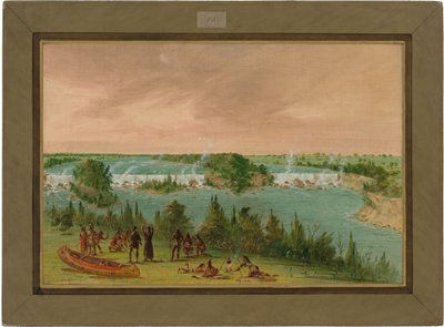 Fader Hennepin og følgesvenner ved St. Anthony-fallene. 1. mai 1680 av George Catlin