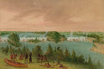 Fader Hennepin og ledsagere ved St. Anthony-fossen. 1. mai 1680, 18471848. av George Catlin