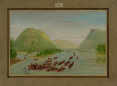 Far Hennepin og to følgesvenner ble tatt til fanger av Sioux, april 1680, 1847-48 av George Catlin