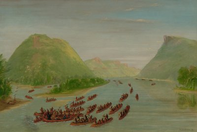 Far Hennepin og to følgesvenner ble fanger av siouxerne. april 1680, 18471848. av George Catlin