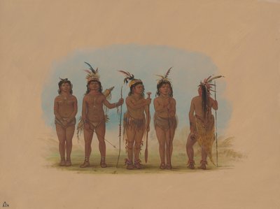 Fem karibiske indianere, 18541869. av George Catlin