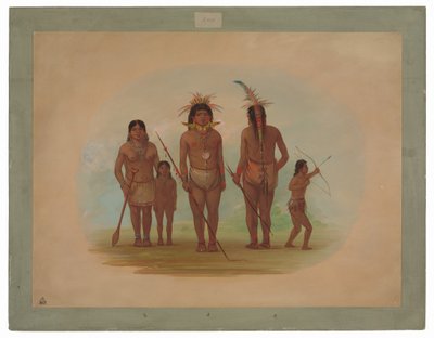 Fem Iquito-indianere av George Catlin
