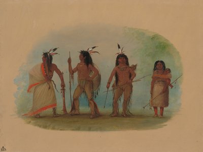 Fire Apachee-indianere, 18551869. av George Catlin