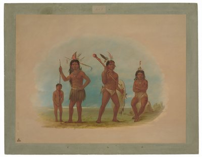 Fire Arawak-indianere av George Catlin