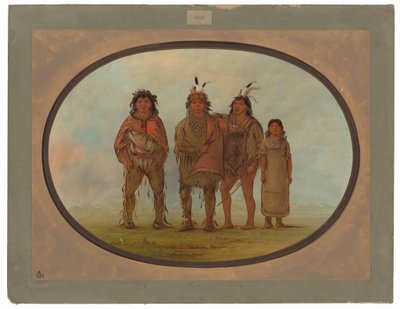 Fire dogrib-indianere av George Catlin