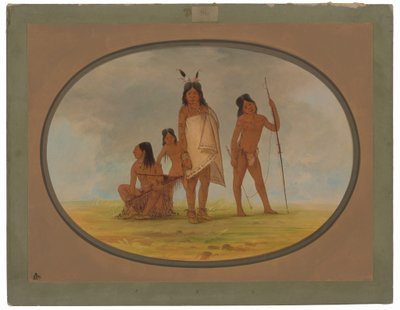 Fire flathode-indianere av George Catlin