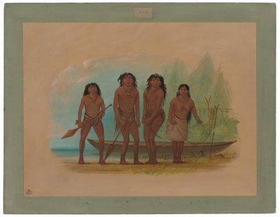 Fire fuegiske indianere av George Catlin