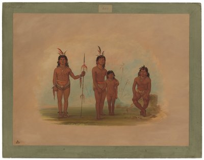 Fire goo-a-give indianere av George Catlin