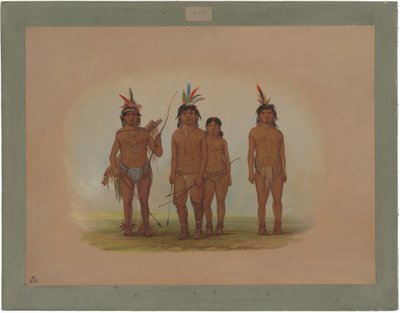 Fire Macouchi-indianere av George Catlin