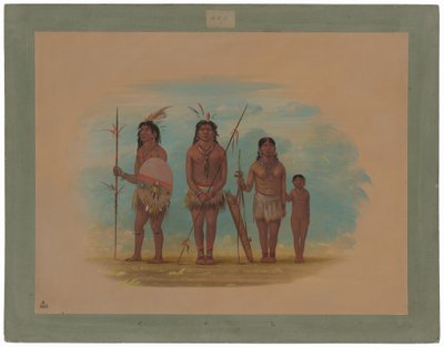 Fire Xingu-indianere av George Catlin