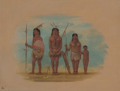 Fire Xingu-indianere, 18541869. av George Catlin