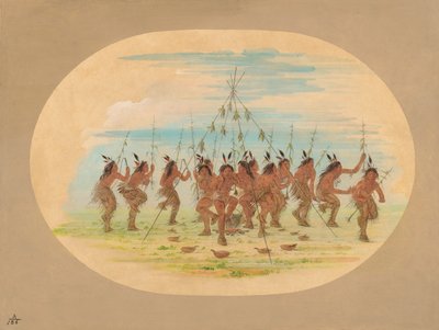 Green Corn Dance - Minatarrees, 1861. av George Catlin