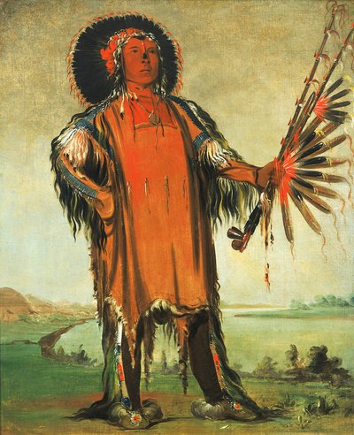 Ha-na-tá-nu-maúk, ulvesjef, sjef for stammen, 1832. av George Catlin