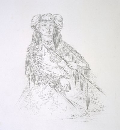Ha-wan-je-tah (Det ene horn) 1852 av George Catlin