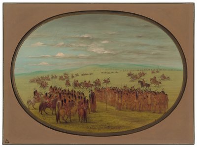 Hesteveddeløp - Minatarrees av George Catlin
