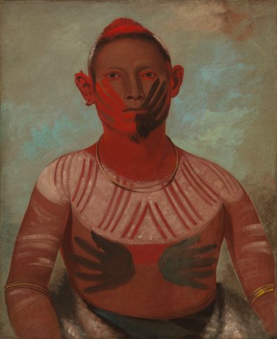I-o-wáy, En av Black Hawks viktigste krigere, 1832. av George Catlin