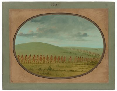 Indian File - Iowa av George Catlin