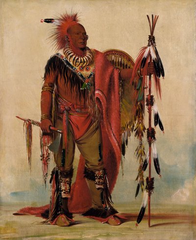 Kee-o-kúk, den årvåkne reven, stammens høvding av George Catlin
