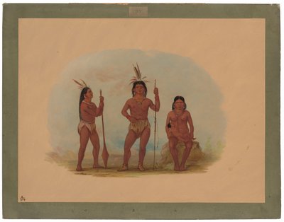 Klahoquaht-høvdingen, hans kone og sønn av George Catlin