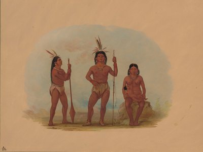 Klahoquaht-sjef, hans kone og sønn, 18551869. av George Catlin