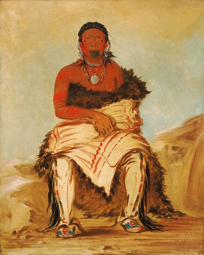 Navn-shah-le-stáw-hix, mannlige sjef, din republikanske pawnee av George Catlin