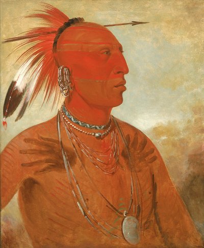 La-wáh-he-coots-la-sháw-no, Modig Høvding, en Skidi (Ulv) Pawnee av George Catlin