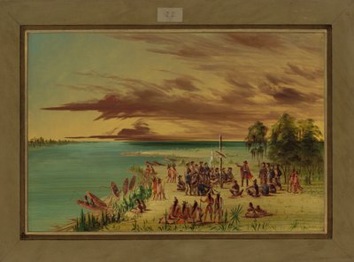 La Salle gjør krav på Louisiana for Frankrike, 9. april 1682, 1847-48 av George Catlin