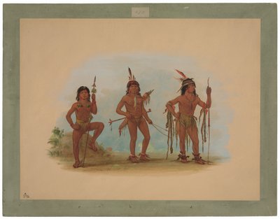Lengua medisinmann med to krigere av George Catlin