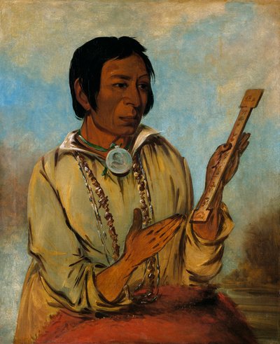 Ma-shée-na, Elk#39;s Horn, en undersjef av George Catlin