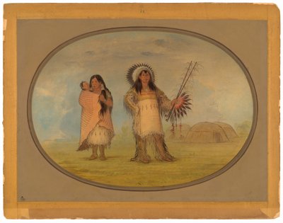 Mandan sivilsjef, hans kone og barn av George Catlin