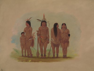 Medlemmer av Payaguas-stammen, 18541869. av George Catlin