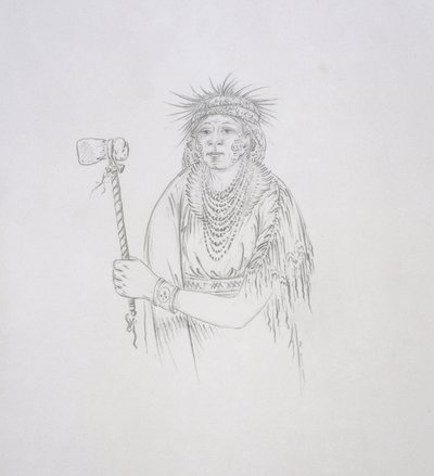 Men-son-se-a (Venstrehånden) 1852 av George Catlin