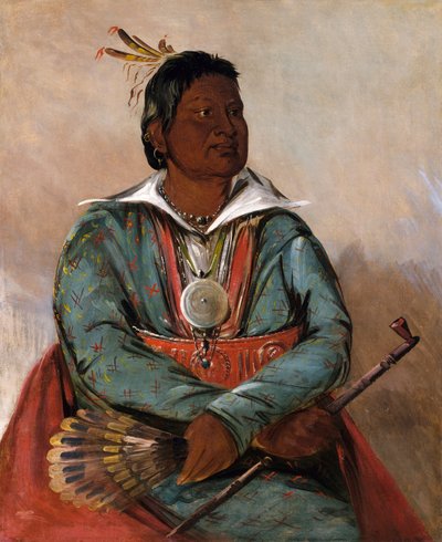 Mó-sho-la-túb-bee, Han som slår ut og dreper, stammens høvding av George Catlin