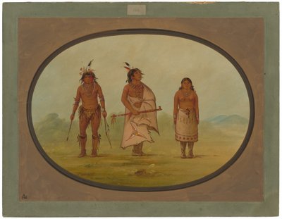 Mohave-sjef, en kriger og hans kone av George Catlin