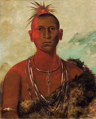 Náh-se-ús-kuk, Virvlende Torden, Black Hawks eldste sønn av George Catlin