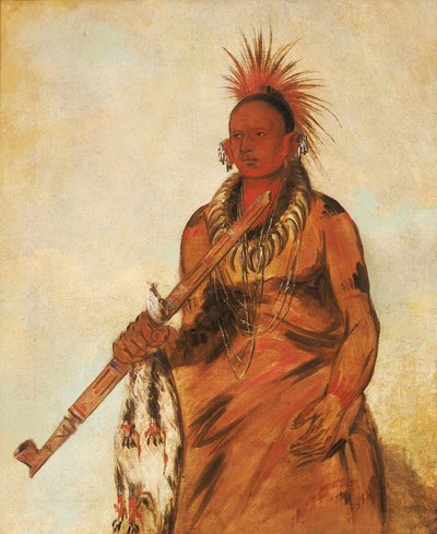 No-o-mún-nee, Går i regnet, en kriger av George Catlin