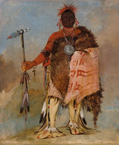 Om-pah-tón-ga, Big Elk, en berømt kriger, 1832. av George Catlin