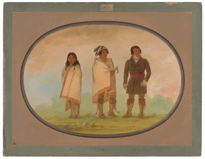 Oneida-sjef, hans søster og en misjonær av George Catlin